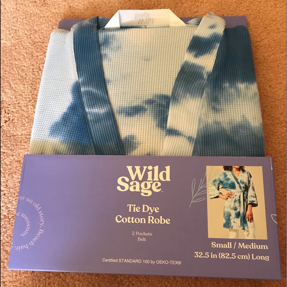 Wild Sage Tie Dye Cotton Robe no offer unless you bundle please